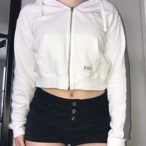 PINK Cropped Hoodie